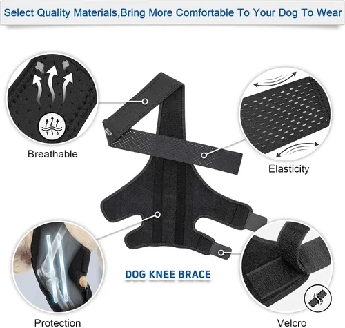 Miniatura 5 de Rodillera para perro para ACL con estabilizadores laterales, soporte ajustable para cornejo articular, recuperación de cirugía de piernas caninas
