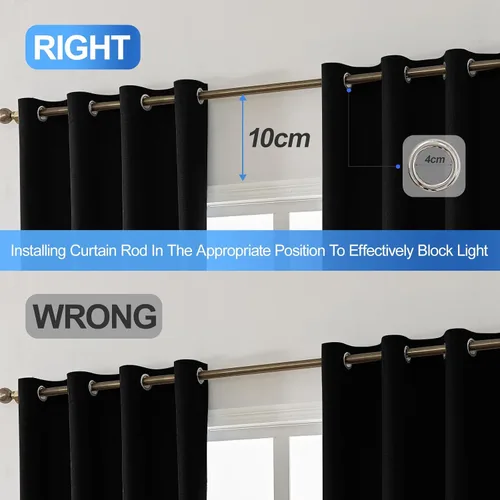 Miniatura 6 de Cortinas de lino 100% opacas para dormitorio, cortinas opacas de 45 pulgadas de largo, cortinas de oscurecimiento de habitación para sala de estar