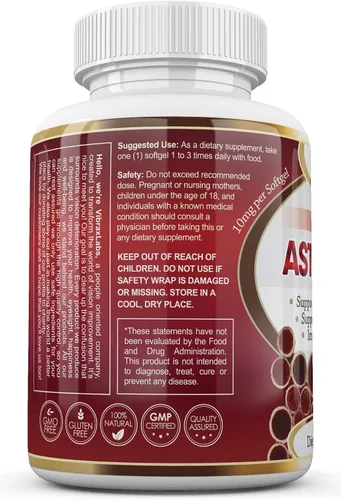 Miniatura 2 de Suplemento de astaxantina de 10 mg/mejor antioxidante puro de microalgas, ayuda al cuidado de la piel y los ojos, articulaciones artríticas
