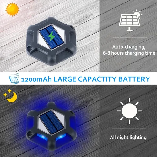 Miniatura 4 de Luces solares para muelle de entrada, 16 paquetes impermeables de 1200 mAh para exteriores, luces LED de aluminio para exteriores, luz de Azul