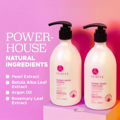 Miniatura 5 de Set de champú y acondicionador Luseta de perla brillante, suaviza y humecta, combate el encrespamiento y añade brillo, hidratante para cabello