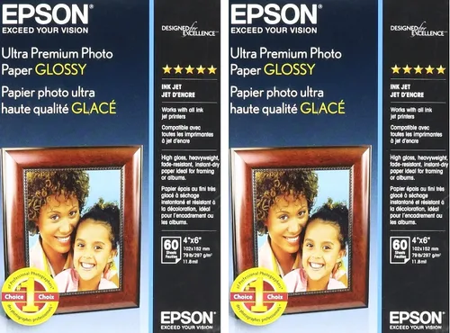 Miniatura 6 de EPSON Papel fotográfico ultra premium brillante de 60 hojas 4x6