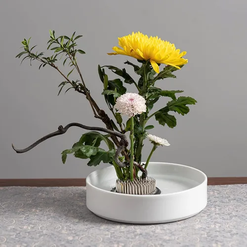 Miniatura 7 de Rana de flores de acero inoxidable Ikebana Kenzan Flower Frog redonda (2 pulgadas (1.969 in))