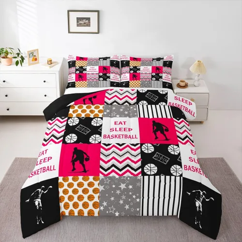 Miniatura 40 de Erosebridal Edredón de baloncesto para niños, juegos deportivos, inserción de edredón individual para niños, adolescentes y adultos, juego