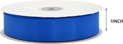 Miniatura 2 de Cinta de grogrén azul real de 1 pulgada x 50 yardas, cinta azul real para envolver, corona, baby shower y otros proyectos 2-Azul real