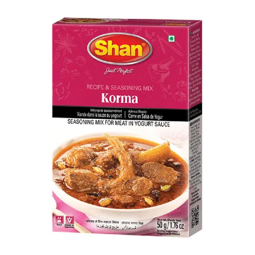 Shan Korma Recipe and Seasoning Mix 1.76 oz (50g) - Spice Powder for Traditional Meat in Yogurt Sauce - Suitable for Vegetarians - Airtight Bag in a