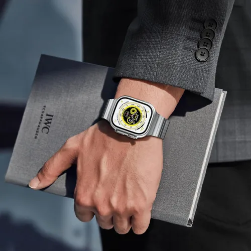 Miniatura 7 de NotoCity Compatible con Apple Watch Ultra 2/Ultra de 1.929 in 1.772 in 1.732 in 1.654 in, correa de metal de titanio para hombres con cierre