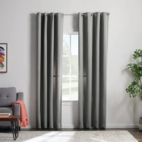 Miniatura 25 de Linenspa Juego de 2 paneles de cortinas opacas 85% - Cortinas negras de 84 pulgadas de largo, aislamiento térmico, reducción de ruido, esenciales