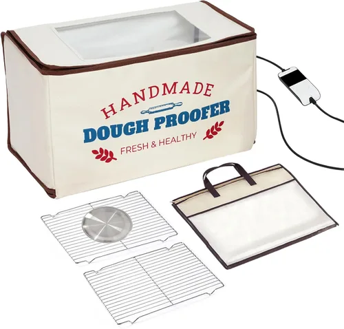 Miniatura 9 de Caja a prueba de pan con calentador, prueba de masa de temperatura constante de 50-130 ℉, calefacción de 3 lados y temporizador de 24 horas, caja