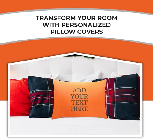Miniatura 5 de Personalized Passion Fundas de almohada tamaño King (20 x 36 pulgadas), fundas de almohada suaves y acogedoras con cierre de sobre con nombre Naranja