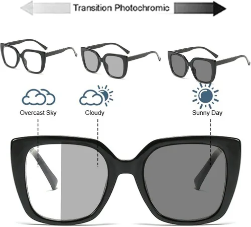 Miniatura 3 de Gafas de lectura multifocales progresivas de ojo de gato fotocromático de transición para mujeres gafas de sol de visión ajustable lector