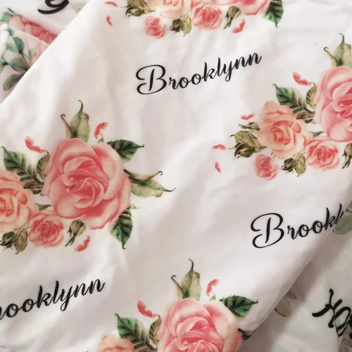 Miniatura 4 de Mantas de bebé personalizadas para niñas con nombre, manta de rosa rosa para bebé, niña, recién nacida, artículos esenciales imprescindibles