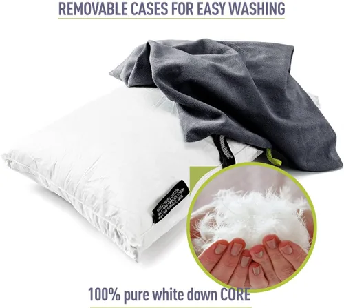 Miniatura 3 de ZOOOBELIVES Almohada de camping rellena de plumón para viajes, funda suave lavable, cojín de campamento pequeño para cuello y soporte lumbar sobre