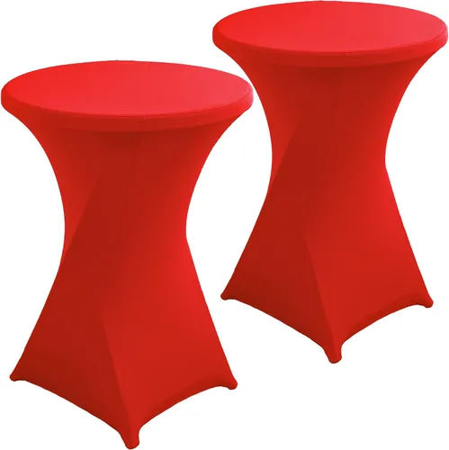 Miniatura 17 de Paquete de 2 Fundas para Mesa de Cóctel de Spandex Champán de 32x43 Pulgadas, Mantel de Cóctel Redondo Elástico, Funda de Mesa Highboy Ajustada