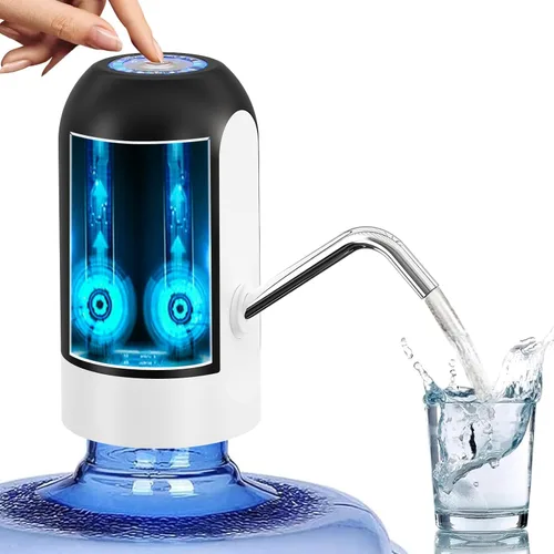 Miniatura 11 de Bomba de agua para botellas de agua, bomba de agua eléctrica portátil de carga USB para botellas de agua universal de 5 galones Blanco