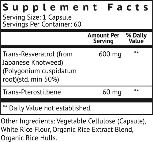 Miniatura 2 de VitaMonk Resveratrol con pterostilbeno 600 mg/60 mg - Sin rellenos artificiales Suplemento de envejecimiento saludable y longevidad - 60 cápsulas
