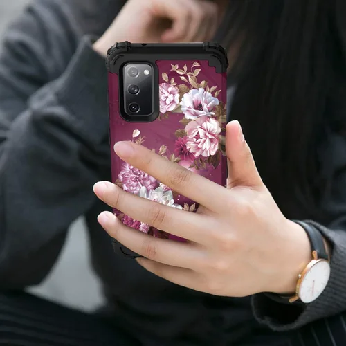 Miniatura 9 de Hocase Funda para Galaxy S20 FE 5G, Protección resistente a prueba de golpes, goma de silicona suave + parachoques de plástico duro, funda