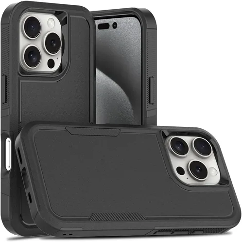 Miniatura 14 de Funda WOGROO para iPhone 8 Plus, iPhone 7 Plus de 5.5 pulgadas, funda protectora para teléfono a prueba de golpes, fuerte y duradera, color negro