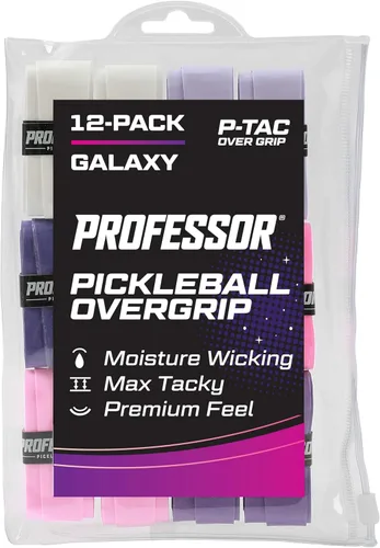 Miniatura 19 de Professor P-Tac Pickleball Paddle Overgrip – Cinta de agarre máxima adherente que absorbe la humedad para paletas de pickleball en paquetes de 6