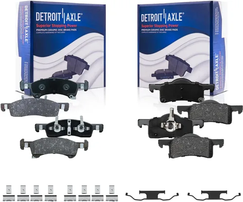 Miniatura 9 de Detroit Axle - Kit de freno trasero para Ford 2022 2023 Maverick 11.89 pulgadas rotores de freno de disco perforados y ranurados pastillas de freno