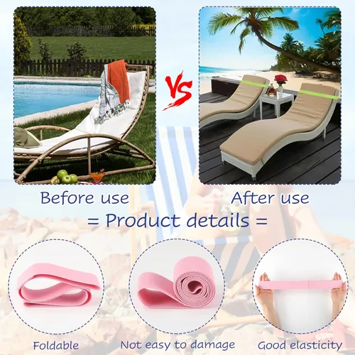 Miniatura 3 de Paquete de 8 bandas de toalla de playa, bandas de toalla de playa, clips de toalla elásticos para sillas de playa, artículos esenciales de crucero