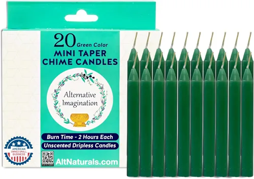 Miniatura 17 de Alternative Imagination Velas de campanillas de colores, paquete de 20 mini velas cónicas sin perfume de 4 pulgadas, velas rituales de larga
