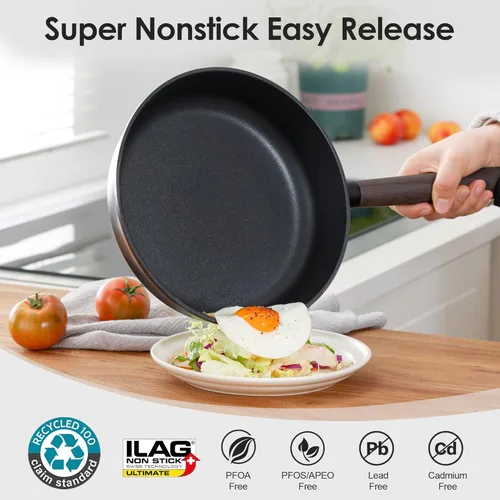 Miniatura 3 de SENSARTE - Juego de ollas y sartenes antiadherentes, juego de utensilios de cocina, apto para lavavajillas y horno, compatible con inducción, sin