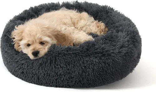 Miniatura 38 de NOYAL Cama Calmante en Forma de Rosquilla para Perros Pequeños a Medianos y Gatos - Cama para Mascotas de Felpa de Piel Sintética Anti-Ansiedad