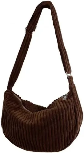 Bolso Hobo de pana pequeño para mujer, con correa ancha, bolso cruzado para el hombro, bolso casual para uso diario