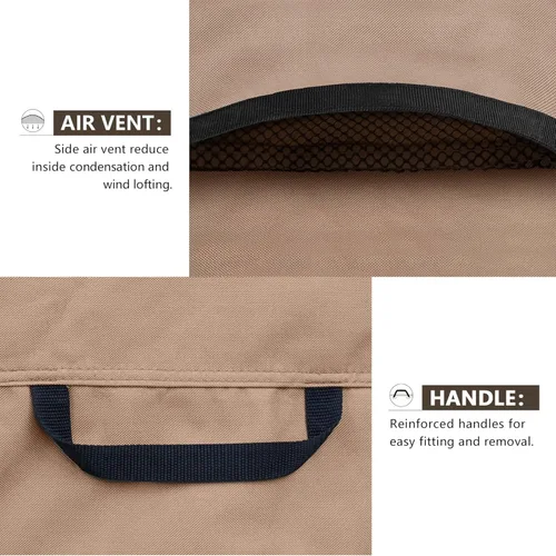 Miniatura 4 de ULTCOVER Cubierta cuadrada impermeable del aire acondicionado para las unidades exteriores de la CA tamaño hasta 30W x 30D x 25H pulgadas Marrón