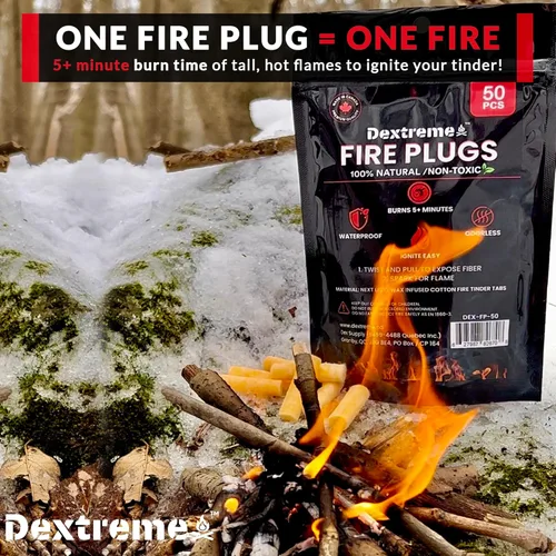 Miniatura 3 de Dextreme Enchufes de fuego impermeables para fogatas, emergencias, supervivencia, hogueras, parrillas 5+ minutos de combustión Todo natural