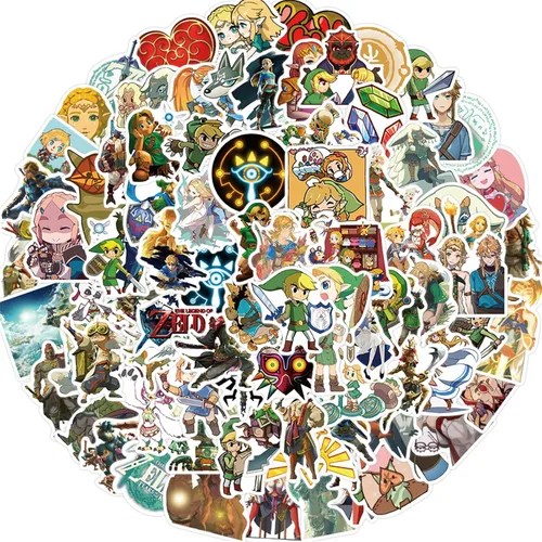 100 unidades de calcomanías de dibujos animados geniales de "La leyenda de Zelda" resistentes al agua, ofertas para auto, bicicleta, maleta,