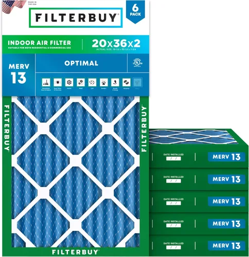 Miniatura 58 de Filterbuy Filtro de aire MERV 13 de 8 x 14 x 1 pulgadas para defensa óptima contra el humo y la alergia (paquete de 6), repuesto de filtros