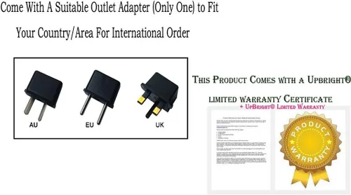Miniatura 7 de UpBright Adaptador de 9 V CA/CC compatible con Sportcraft Smartness 69464 76567 96229-022 79078 78037 78097 78009 78053 78448 Dartboard Halex Q2
