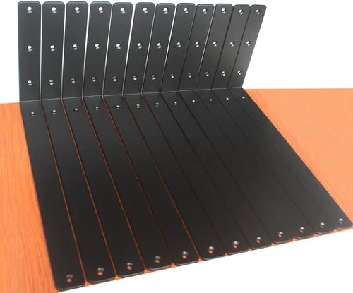 Miniatura 29 de Paquete de 12 soportes de estante en L de 8 pulgadas de largo x 6 pulgadas de alto x 1.5 pulgadas de ancho, 5 mm de grosor, soporte de estante en L