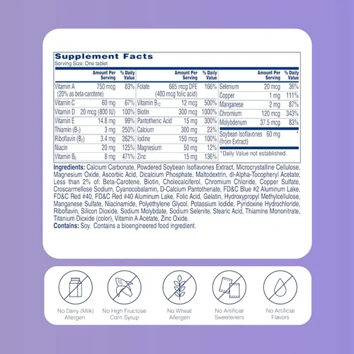 Miniatura 7 de One A Day Multivitamínico de menopausia para mujeres con vitamina A, vitamina C, vitamina D, vitamina E y zinc para apoyo a la salud inmunológica