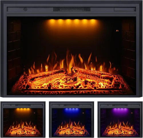 Miniatura 16 de Valuxhome 750 W/1500 W, Hogar eléctrico empotrado en la pared, con sonido a ramas ardiendo