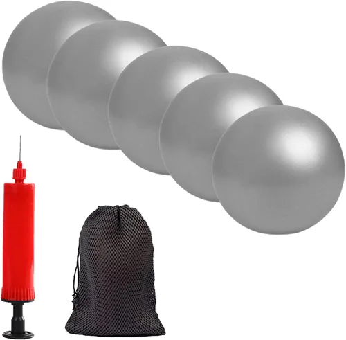 Miniatura 8 de Pequeña pelota de yoga de ejercicio para pilates, barra y terapia física, incluye bomba de aire, antiestallido, fácil de inflar, accesorio