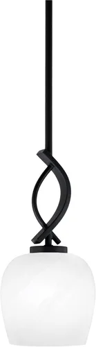 Miniatura 91 de Toltec Lighting Cavella Stem Colgado Mini colgante, acabado grafito, vidrio de muselina blanca de 4 pulgadas