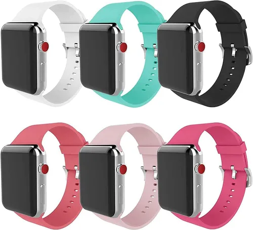 Compatible con Apple Watch Band de 1.496 in 1.575 in 1.614 in 1.654 in 1.732 in 1.772 in 1.929 in, correa deportiva de silicona suave de repuesto