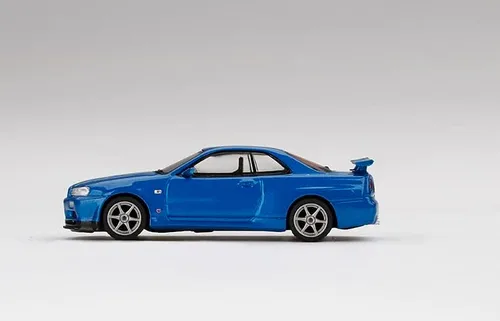Miniatura 4 de True Scale Miniatures Modelo de automóvil compatible con Nissan Skyline GT-R (R34) V-Spec II Bayside Blue Edición Limitada 1/64 Modelo de automóvil