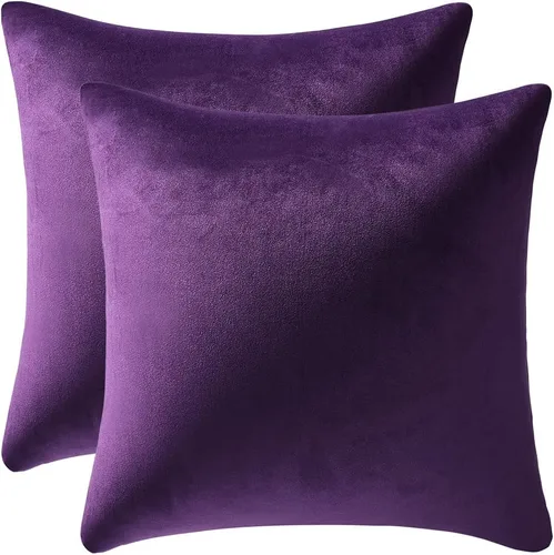 Miniatura 25 de Dezene - 2 fundas decorativas de terciopelo para almohada Hielo de vainilla