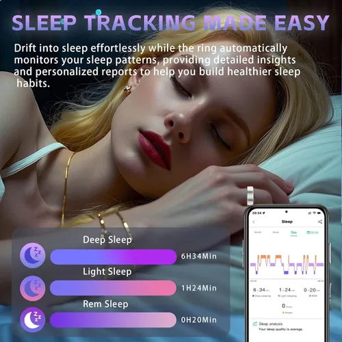 Miniatura 2 de Anillo inteligente de seguimiento de salud, anillo de seguimiento de fitness para mujeres y hombres, monitoreo del podómetro, SpO2, calidad