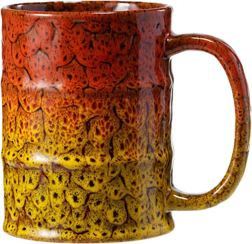 Taza de café de cerámica marrón y amarilla de 20 onzas, grande, apta para lavavajillas y microondas, perfecta para la oficina y el hogar marrón y
