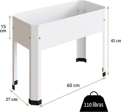 Miniatura 2 de PROXRACER Cama de jardín elevada con patas desmontables, maceta de metal elevada para cultivar hierbas frescas, verduras, flores, suculentas y otras
