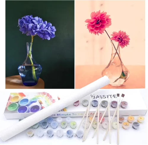 Miniatura 11 de BAISITE Kit de pintura por números para adultos principiantes, 12 pulgadas de ancho x 16 pulgadas de largo, paquete de 2 lienzos para kits