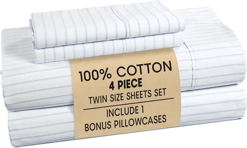 Miniatura 68 de Casa Platino Sábanas de cama individual XL, sábanas de 100 % algodón con 2 fundas de almohada, tejido percal crujiente y sensación acogedora, verde
