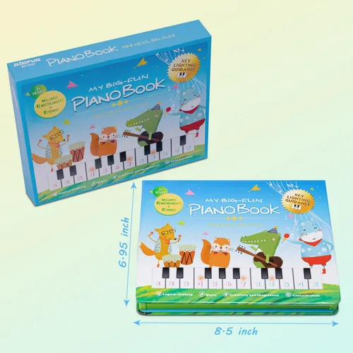 Miniatura 5 de Teclado de piano para niños pequeños con libro, juguetes musicales educativos para niños de 3, 4, 5, 6 años, regalos para niños y niñas