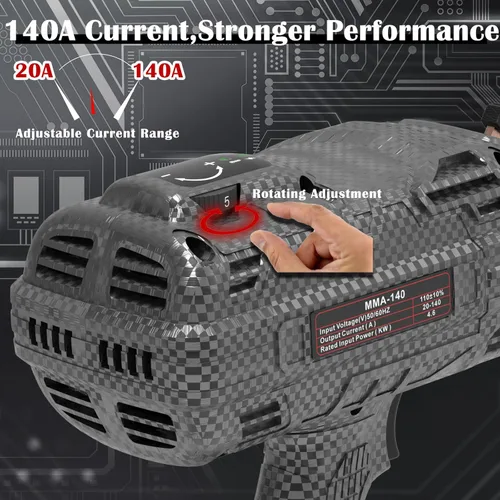 Miniatura 2 de Soldador de mano, soldador portátil 20-140A, 110V, inversor IGBT, soldador de mano, 20 varillas de soldador portátil de mano, pistola de soldadura
