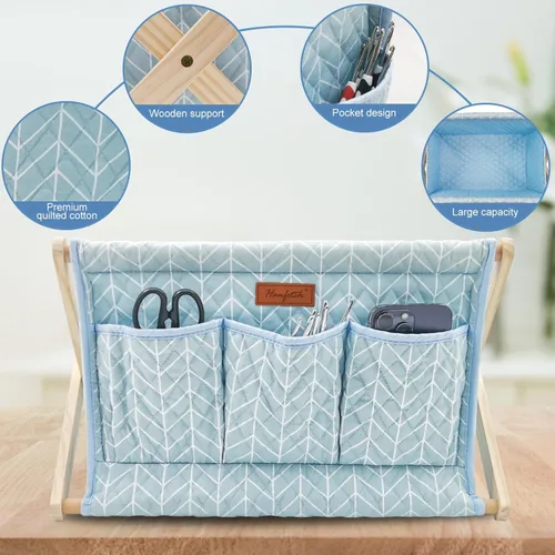 Miniatura 6 de Organizador de almacenamiento de hilo de gran tamaño para madejas de hilo, organizador para ganchillos, agujas de tejer, otros accesorios